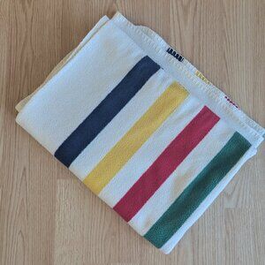 Hudson Bay HBC Stripes Knit Blanket / Polyester Throw 50" x 68"